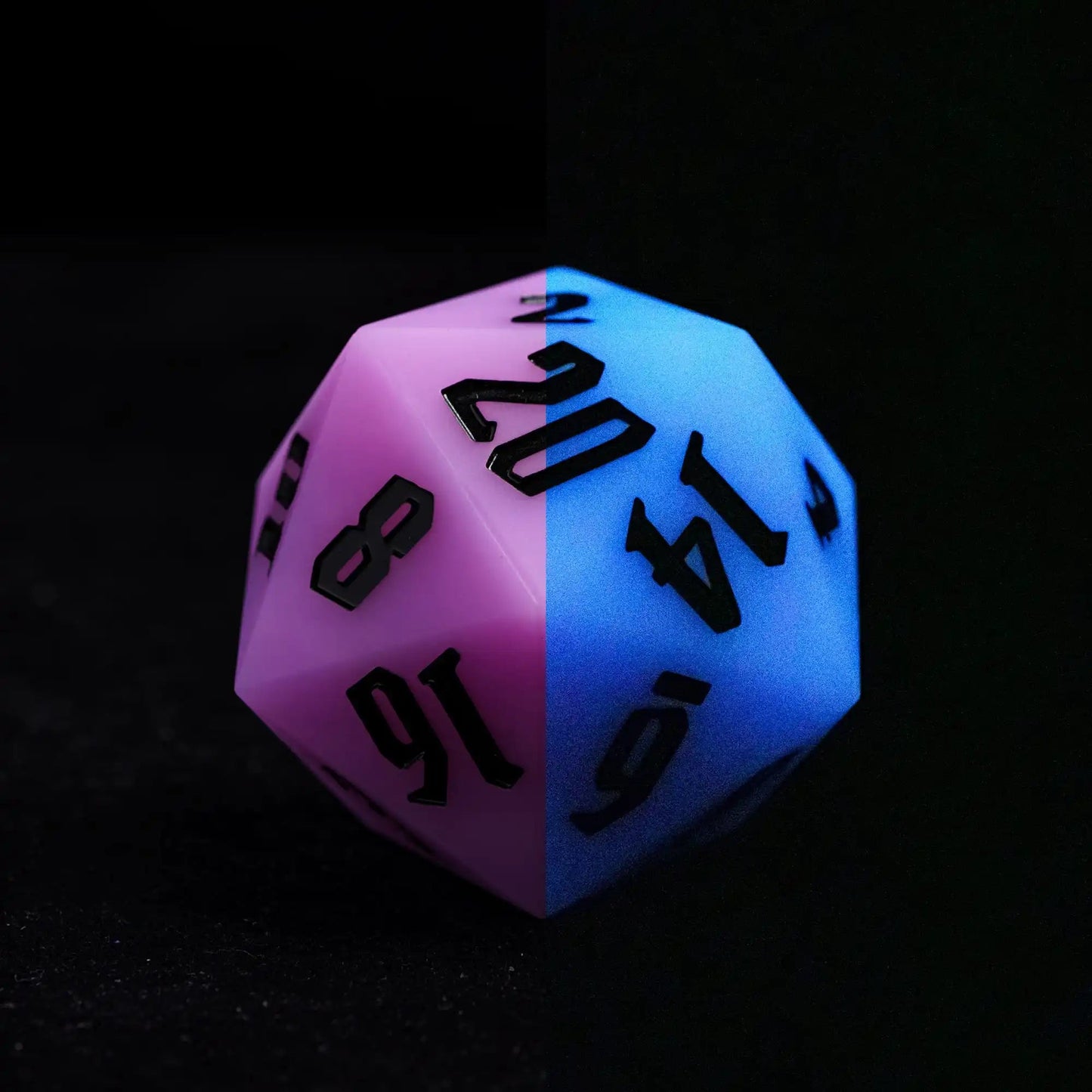 Cusdie 1Pc Silicone D20 55MM 20 Sided Dice Variable Color D20 Softness Elastic Polyhedral Dice for Role Playing Board Games