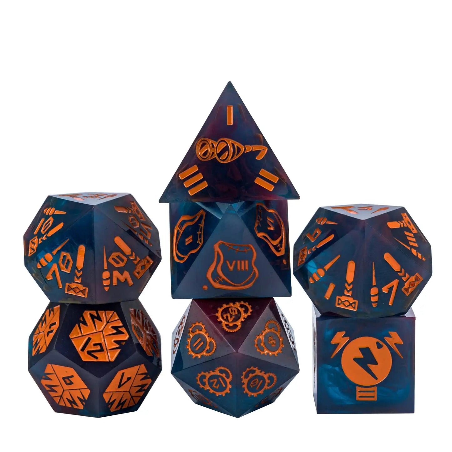 Cusdie New Roman Font Dice DND 7Pcs Special Sharp Edges D&D Dice D4-D20 Polyhedral Dice Set for Pathfinder Role Playing Game