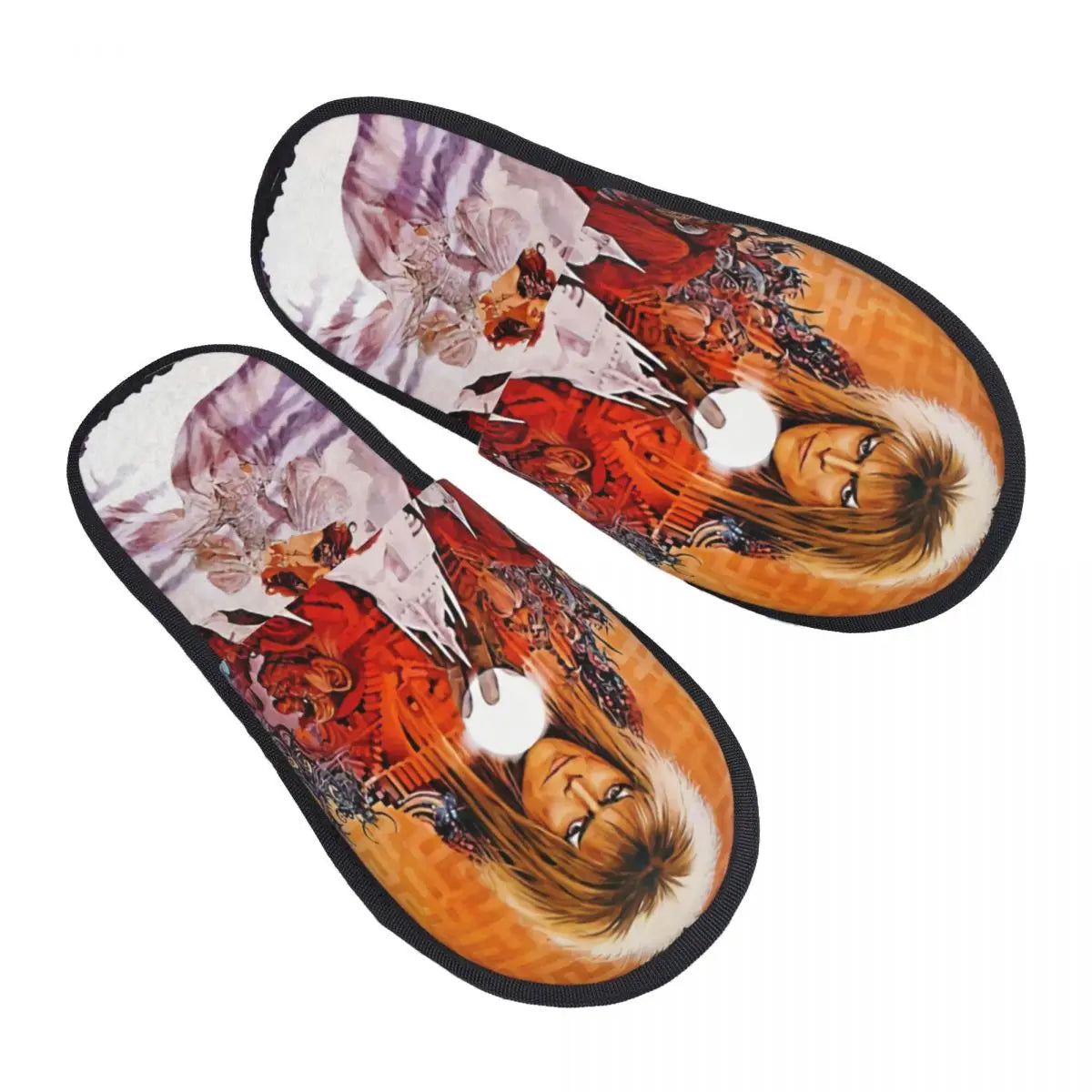 Custom Goblin King's Assurance House Slippers Soft Warm Labyrinth Fantasy Film Memory Foam Fluffy Slipper Indoor Outdoor Shoes