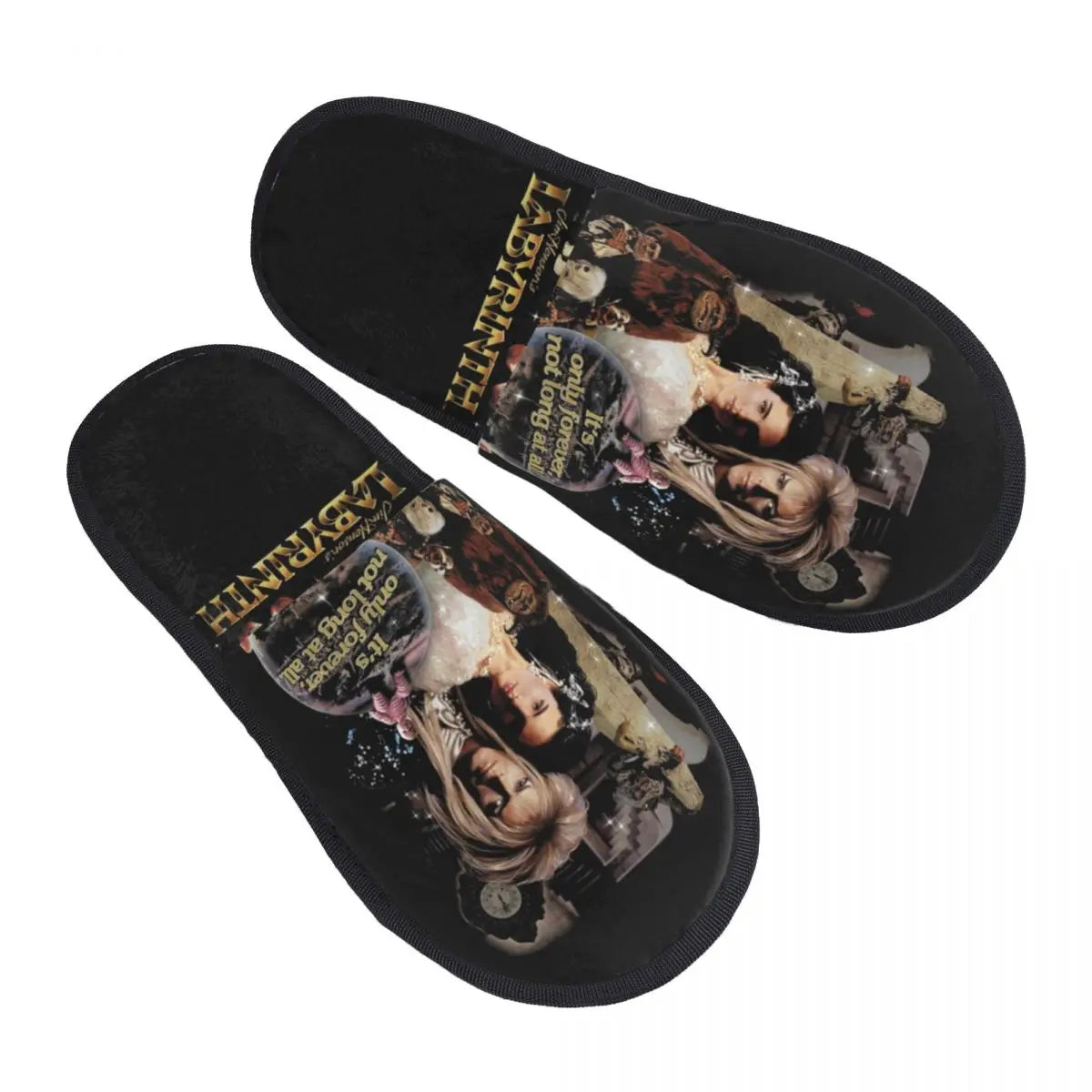 Custom Goblin King's Assurance House Slippers Soft Warm Labyrinth Fantasy Film Memory Foam Fluffy Slipper Indoor Outdoor Shoes