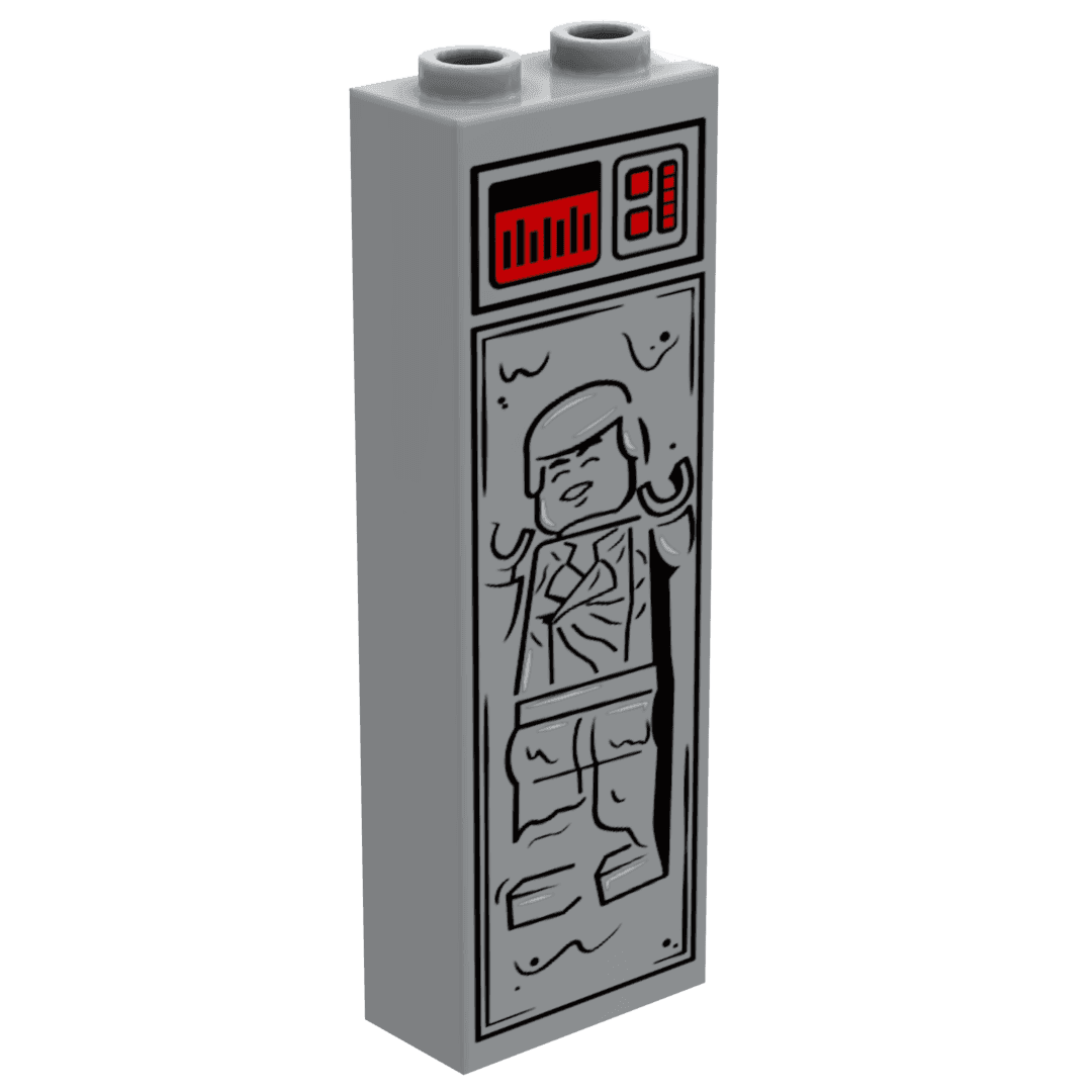 Solo in Carbonite (1x2x5 Brick) made using LEGO parts - B3 Customs - 