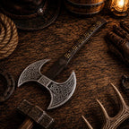 Custom Handmade Double-Headed Viking Axe – Forged Carbon Steel