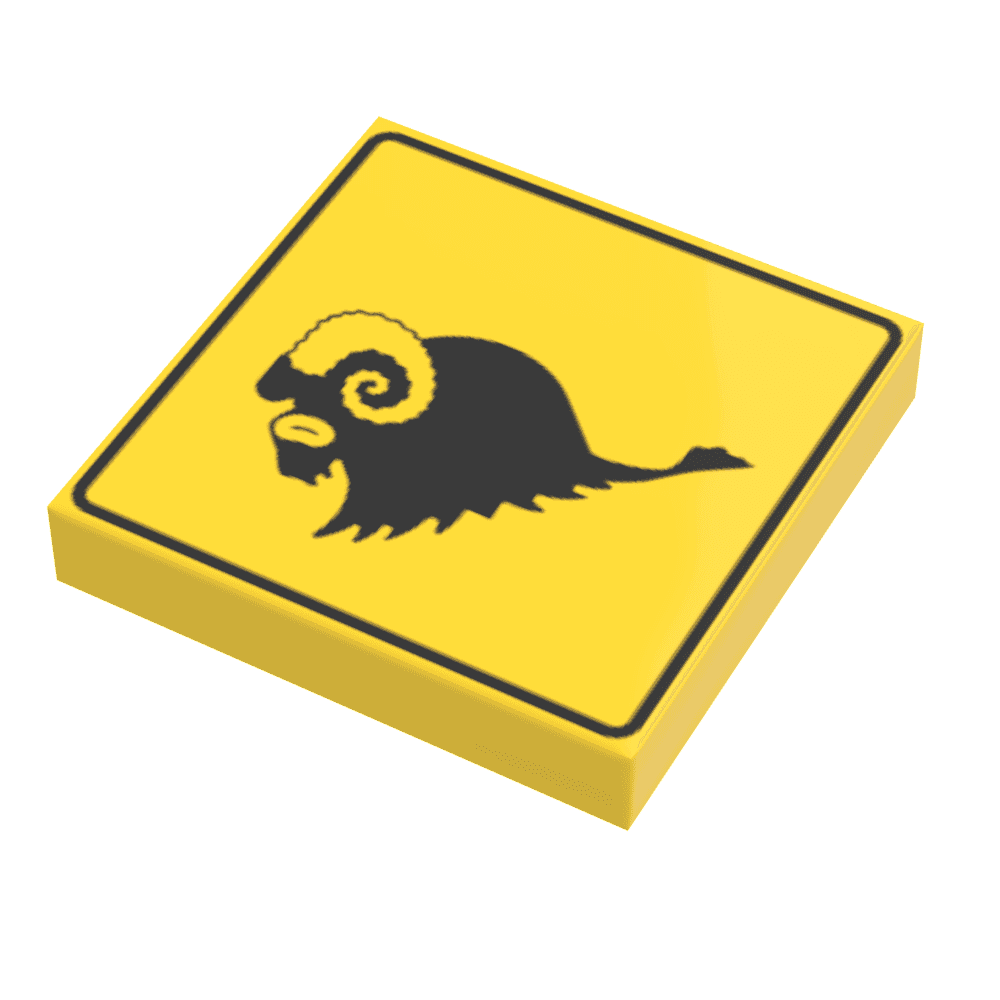 Custom Bantha Xing Sign made using LEGO part - B3 Customs - 