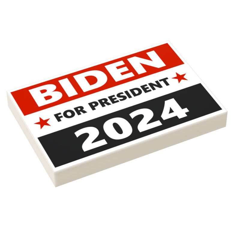 Biden 2024 Election USA Campaign Sign (2x3 Tile) made using LEGO part - B3 Customs - 
