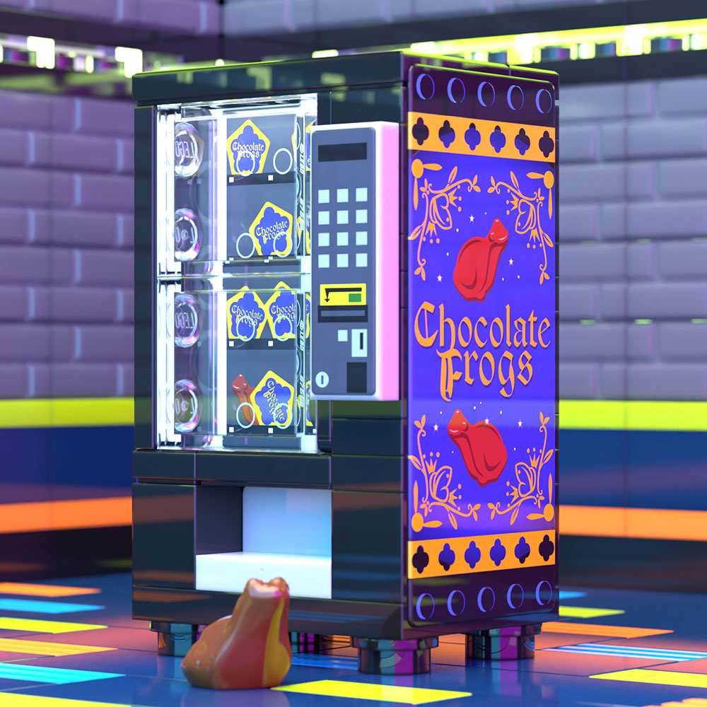 B3 Customs® Chocolate Frogs Vending Machine Building Set made using LEGO parts - 