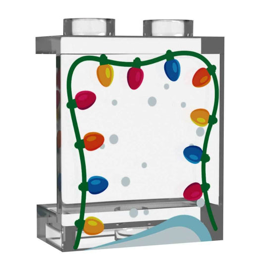 Window with Christmas Lights made using LEGO part 1x2x2 Panel - B3 Customs - 