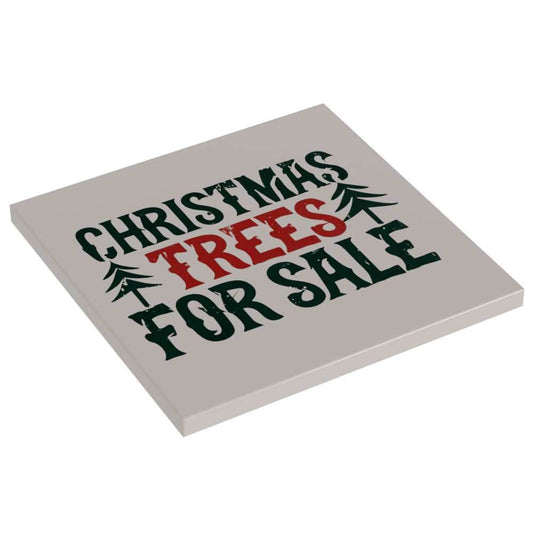 Christmas Trees for Sale Sign (6x6 Tile), B3 Customs made using LEGO parts - 