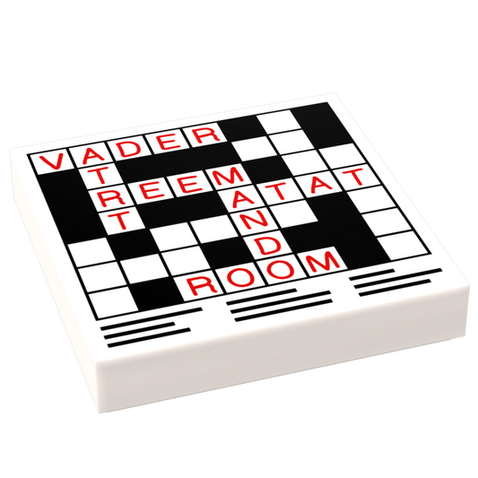 Crossword Puzzle (2x2 Tile) for minifigs made using LEGO parts - B3 Customs
