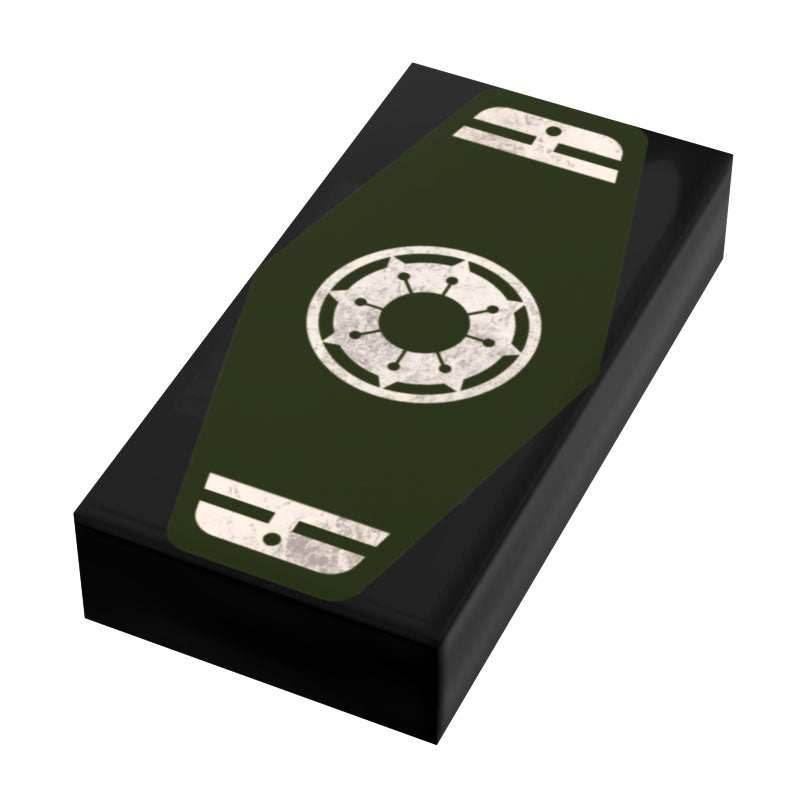 Green Commander Sabacc Card Custom Printed 1x2 Tile made using LEGO part - B3 Customs - 
