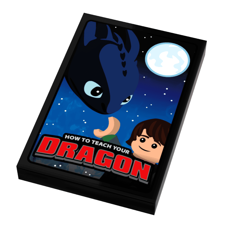How To Teach A Dragon Movie Cover (2x3 Tile) made using LEGO parts - B3 Customs - 