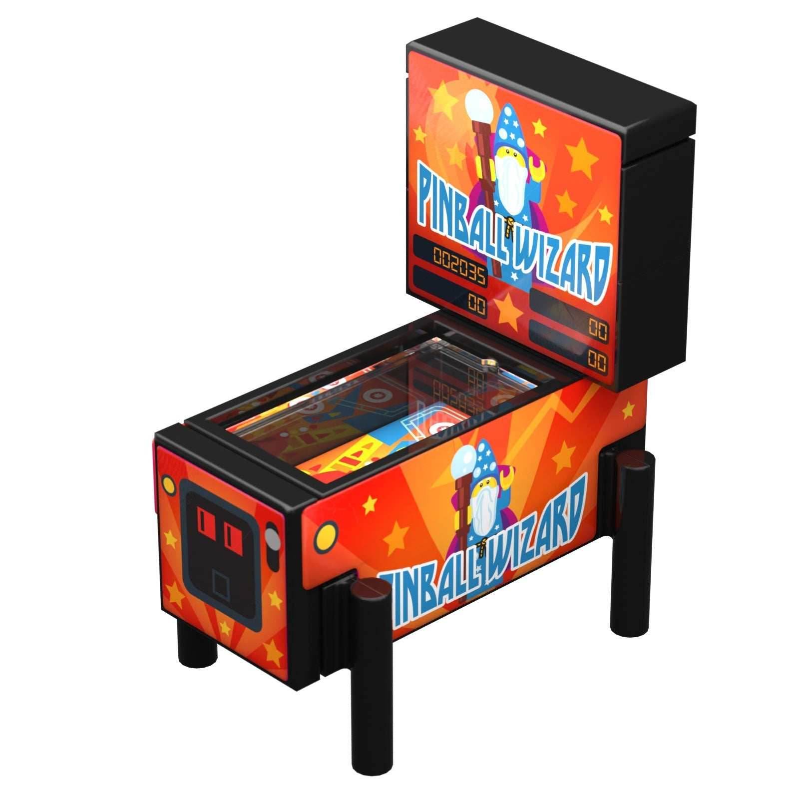 Pinball Wizard - B3 Customs Pinball Arcade Machine Building Set made using LEGO parts - 