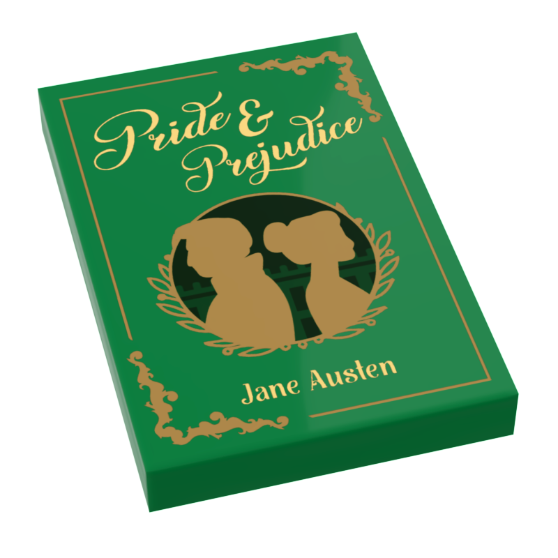Pride & Prejudice Book (2x2 Tile) made using real LEGO part - B3 Customs