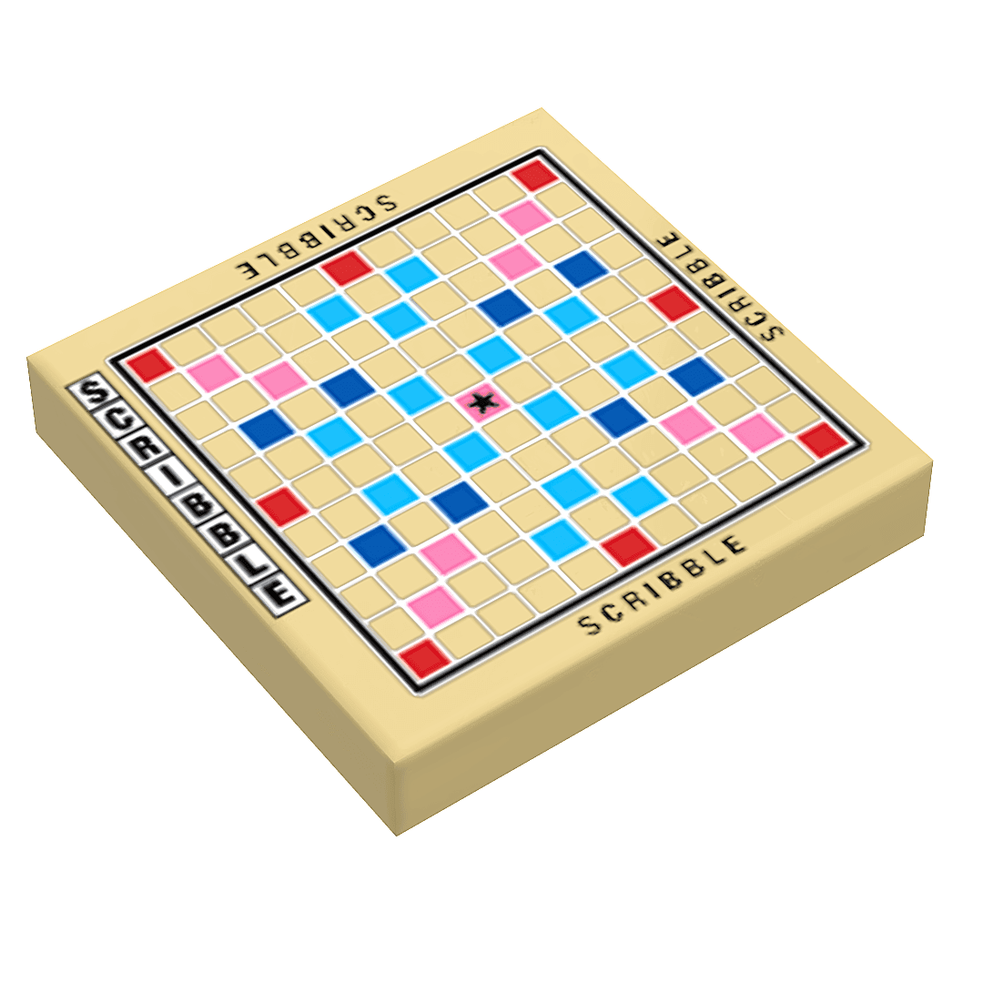 Scribble Board Game (2x2 Tile) made using LEGO parts - B3 Customs - 