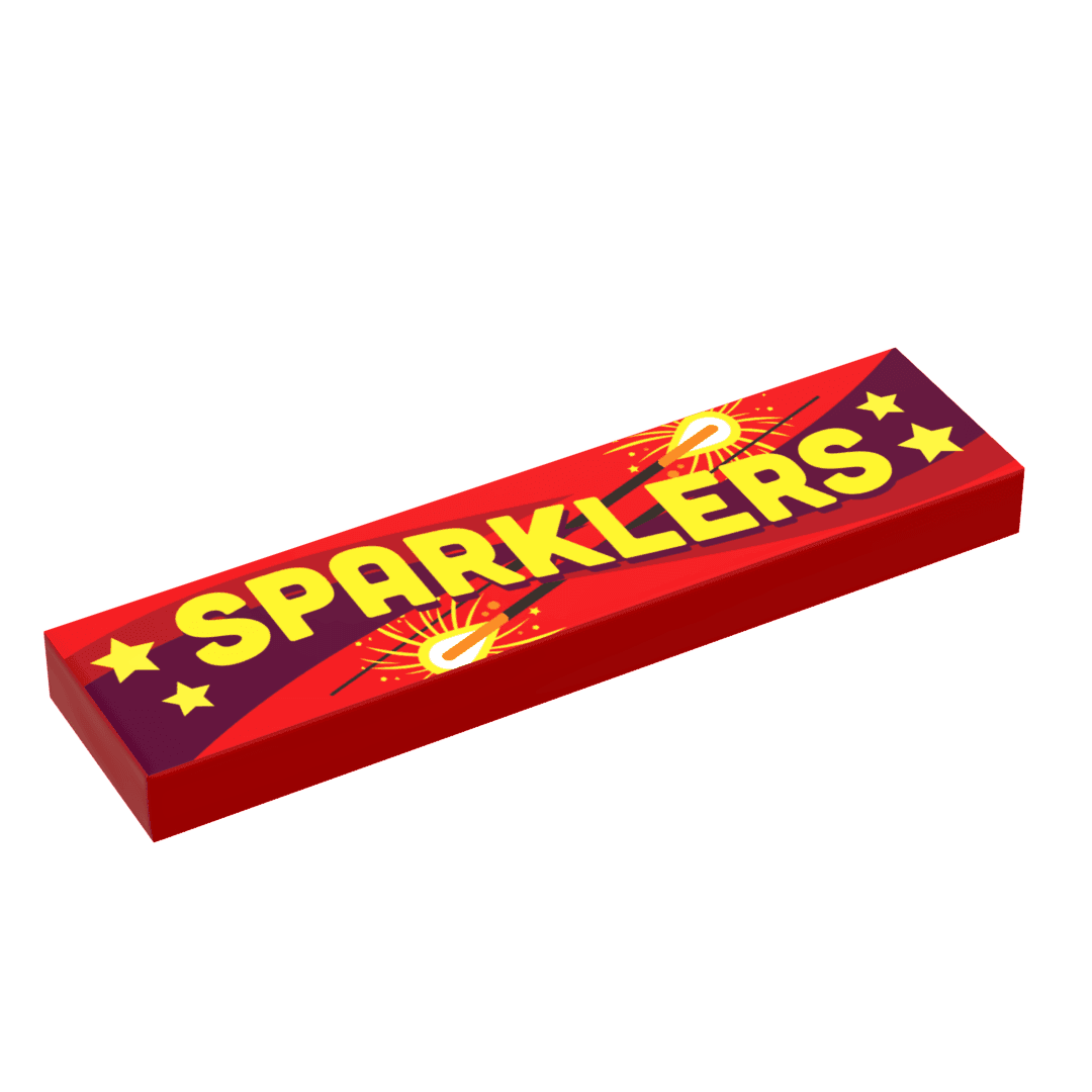 Sparklers for Minifig Fireworks (1x4 Tile), 4th of July made using LEGO parts - 