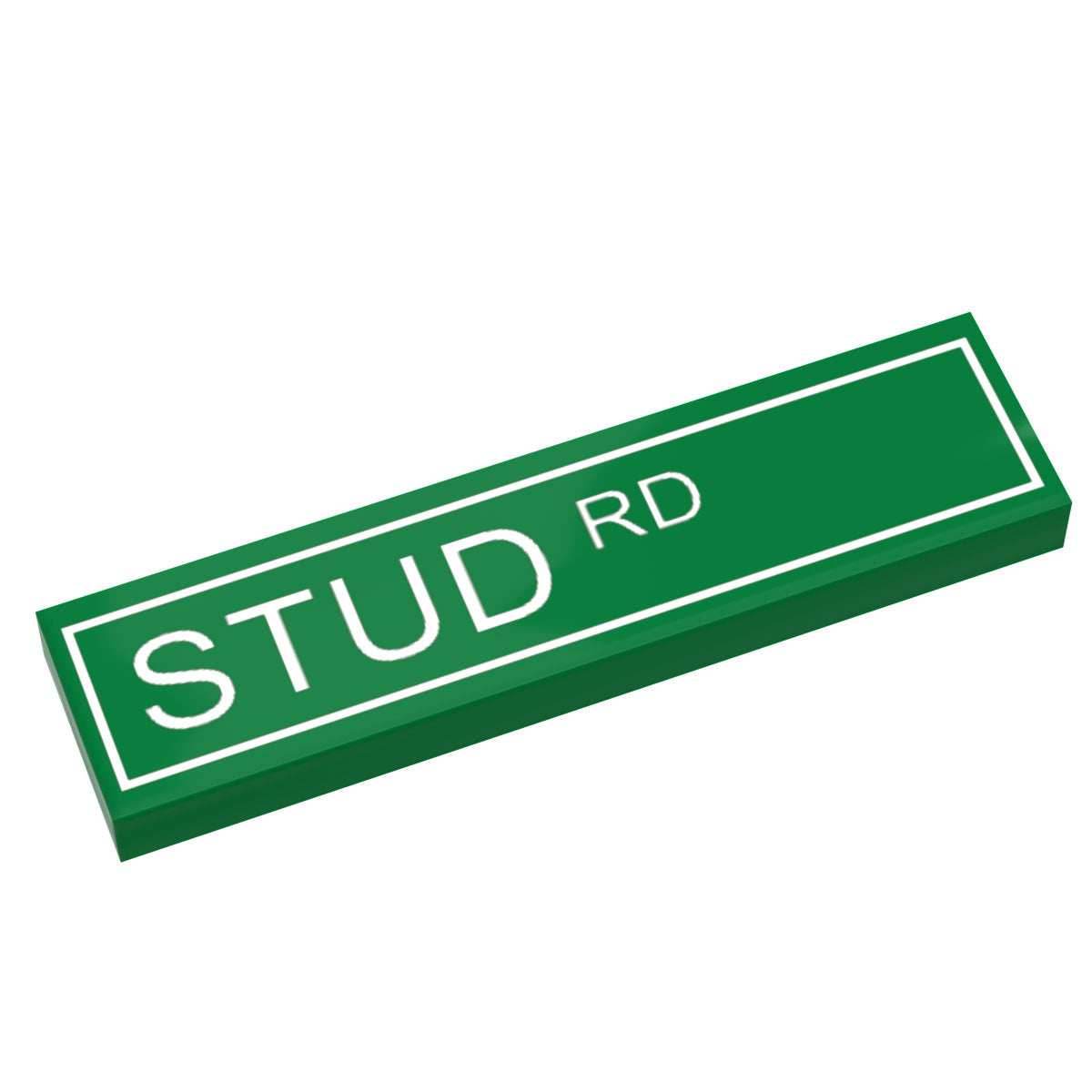 Stud Road Street Sign made with LEGO part (1x4 Tile) - B3 Customs - 