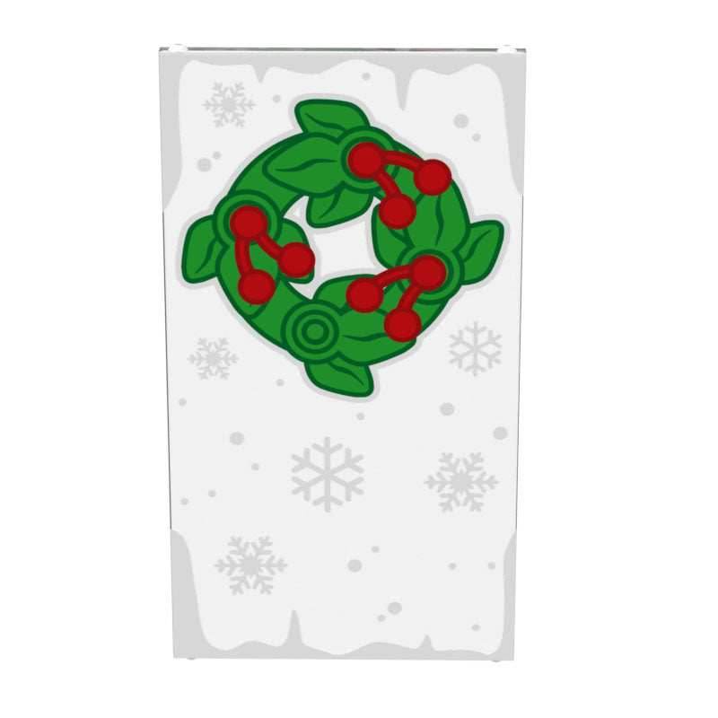 Christmas Wreath Winter Village 4x6 Glass Window made with LEGO part - B3 Customs - 