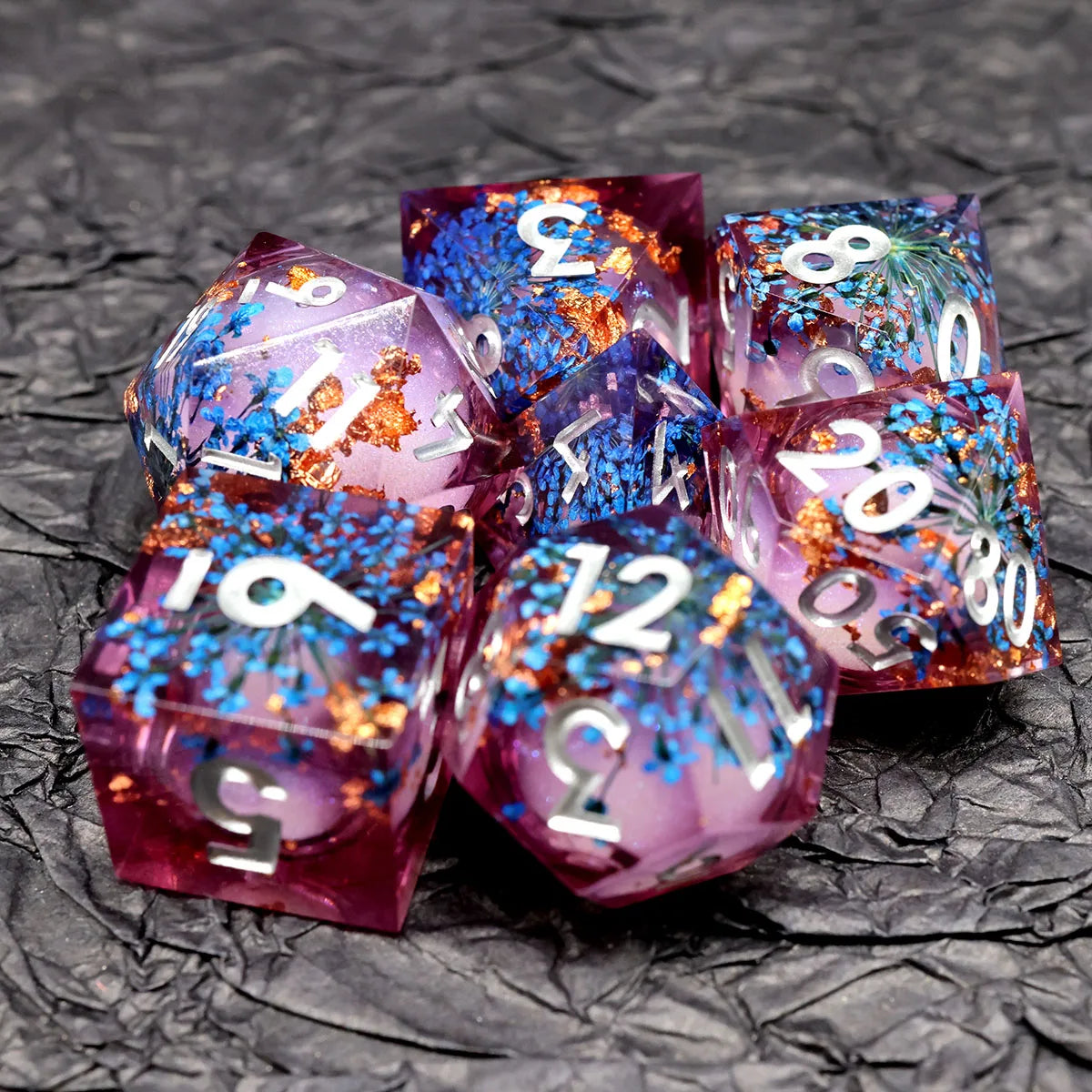 Custom Liquid Core Dice Handmade RPG Dice D4 D6 D8 D10 D% D12 D20 Sharp Edge Dice Set Dados For Board Game