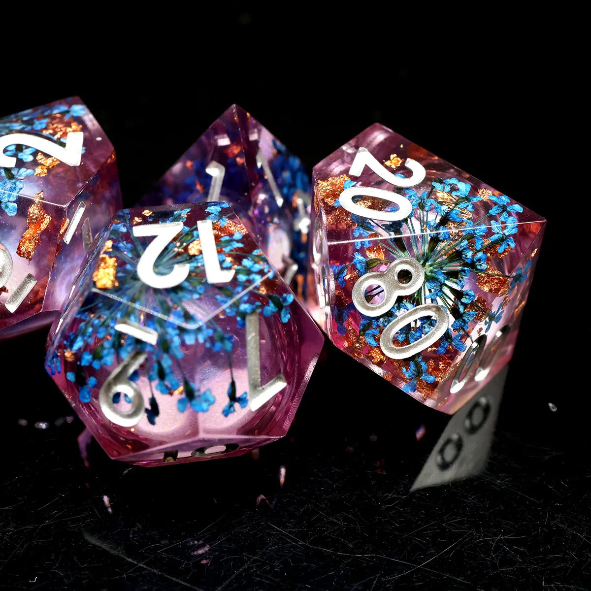 Custom Liquid Core Dice Handmade RPG Dice D4 D6 D8 D10 D% D12 D20 Sharp Edge Dice Set Dados For Board Game