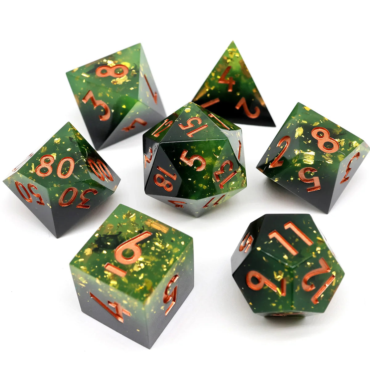 Custom Liquid Core Dice Handmade RPG Dice D4 D6 D8 D10 D% D12 D20 Sharp Edge Dice Set Dados For Board Game