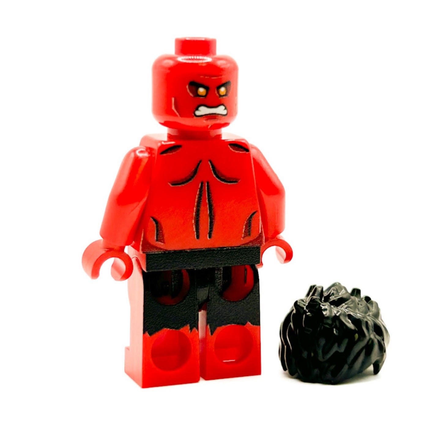 Custom Red Hulk Marvel Minifigure made using LEGO parts - B3 Customs