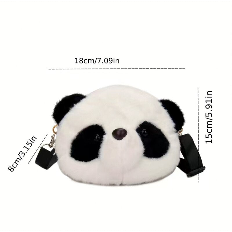 Cute Plush Panda Backpacks One Shoulder Diagonal Wallet