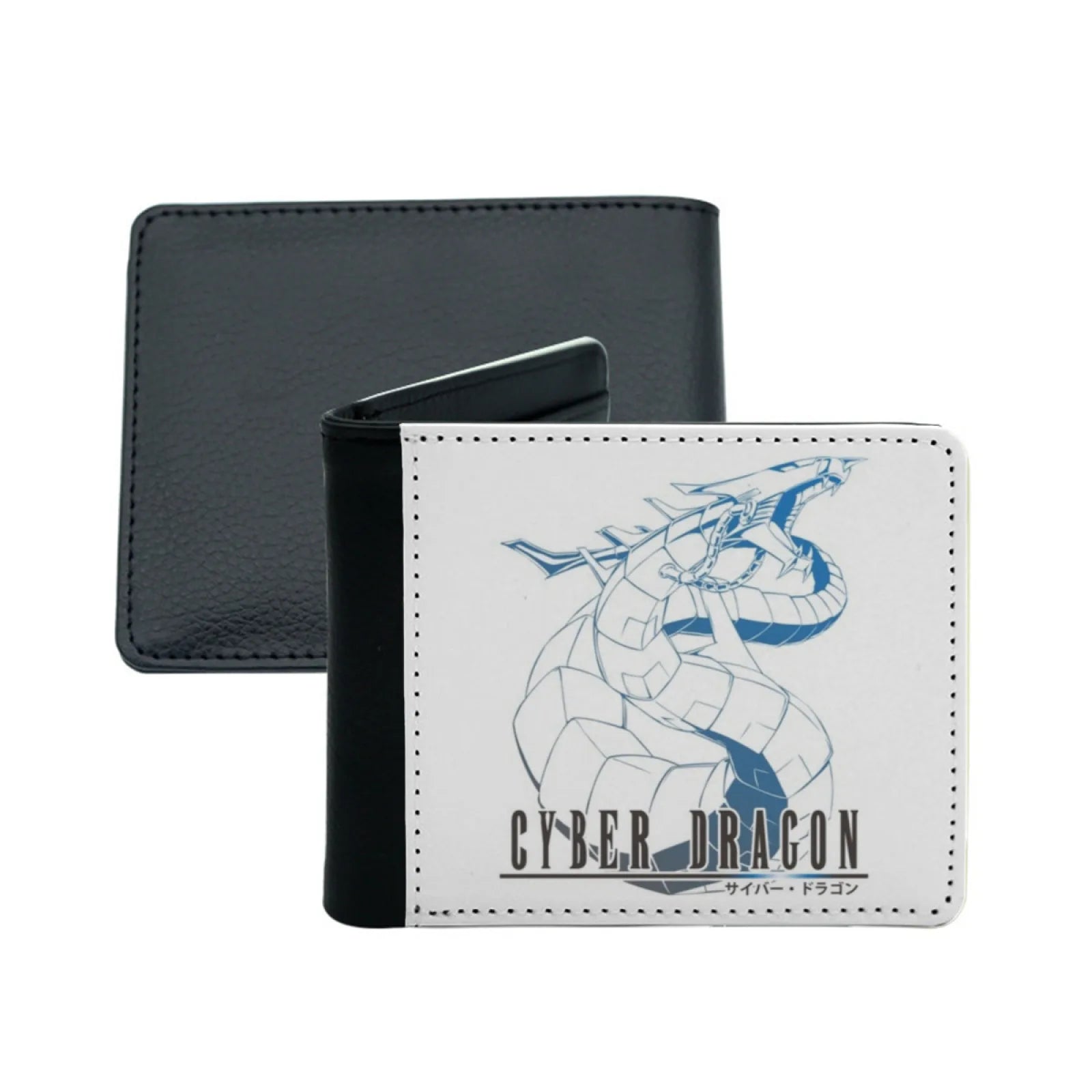 Cyber Dragon In Final Fantasy Style Leather Men Wallets Credit Card Holder Purse Black Wallet Yugioh Yu Gi Oh Duel Duel Monster