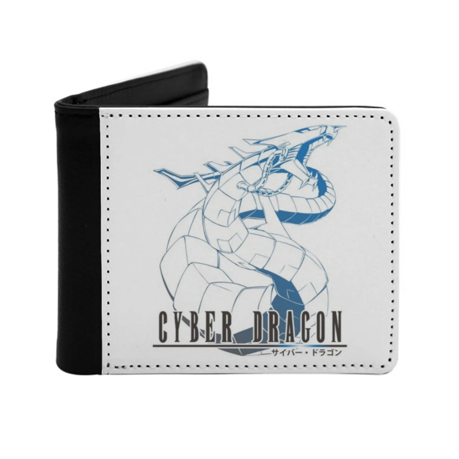 Cyber Dragon In Final Fantasy Style Leather Men Wallets Credit Card Holder Purse Black Wallet Yugioh Yu Gi Oh Duel Duel Monster