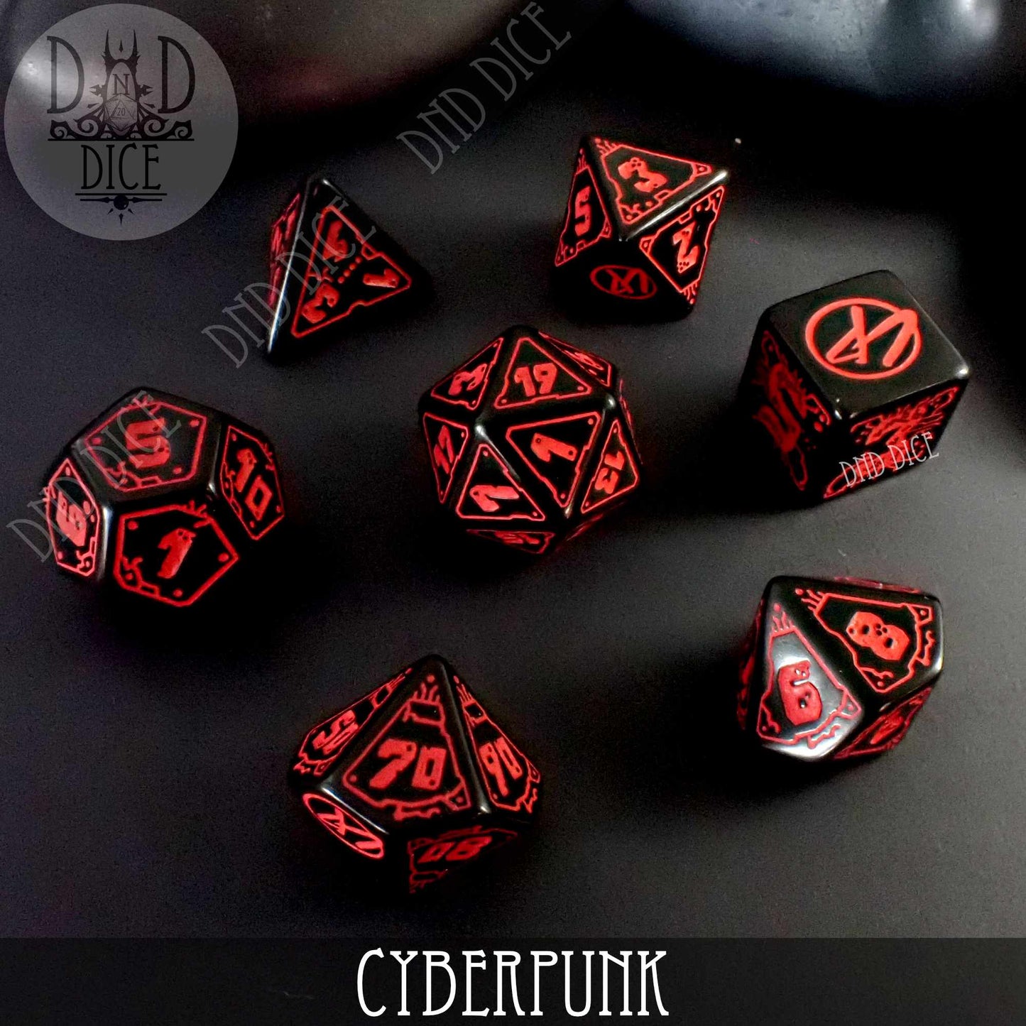 CyberPunk Blood over Chrome Dice Set