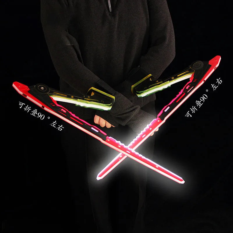 Cyberpunk Immortal Luminous Folding Mantis Knife Weapon Model Wearable Toy Sword Cosplay Acrylic Unbladed Lightsabers Boys Gifts