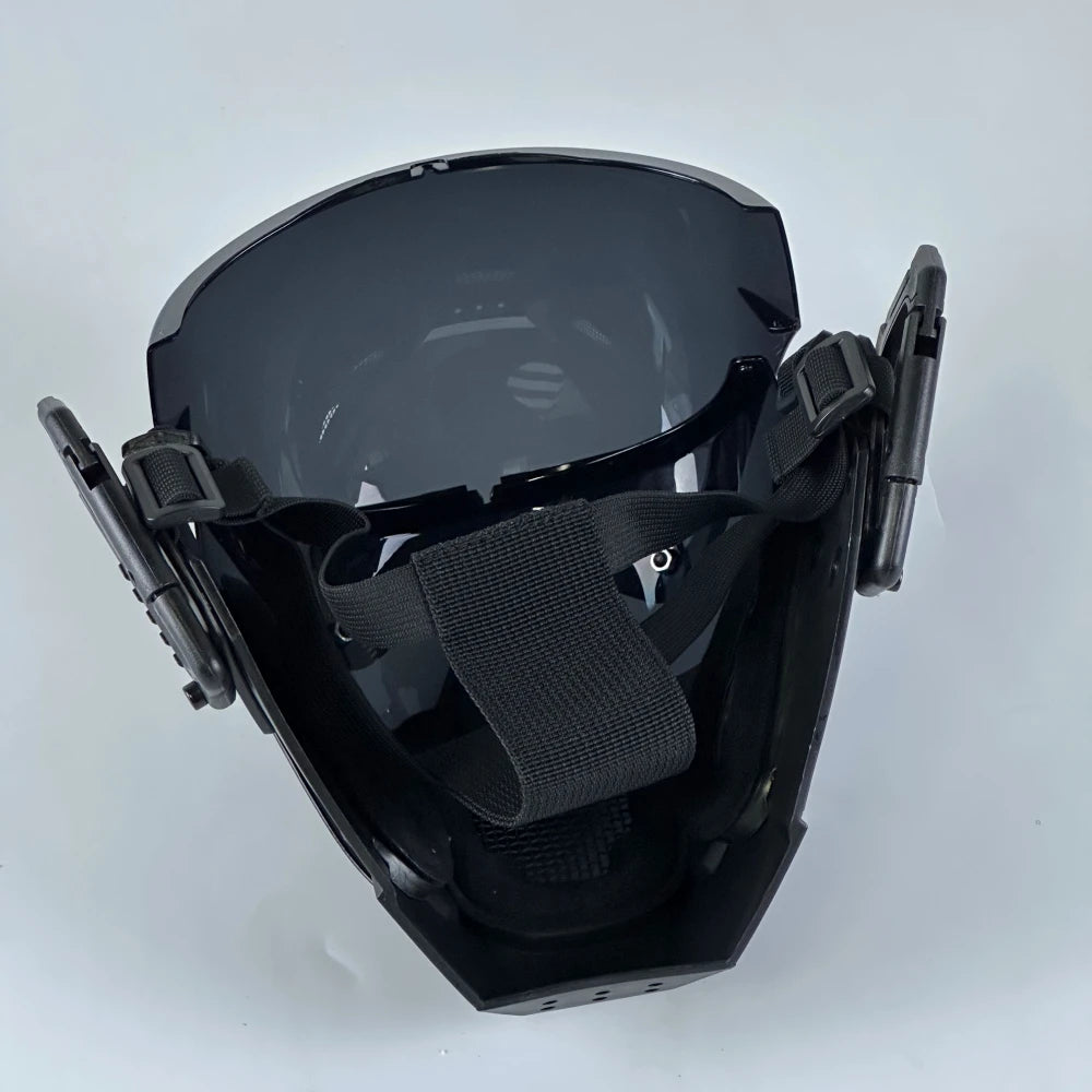 Cyberpunk Mask for Men Ox Horn LED Mask Futuristic Punk Techwear Cosplay Halloween Fit Party Music Festival Accessories