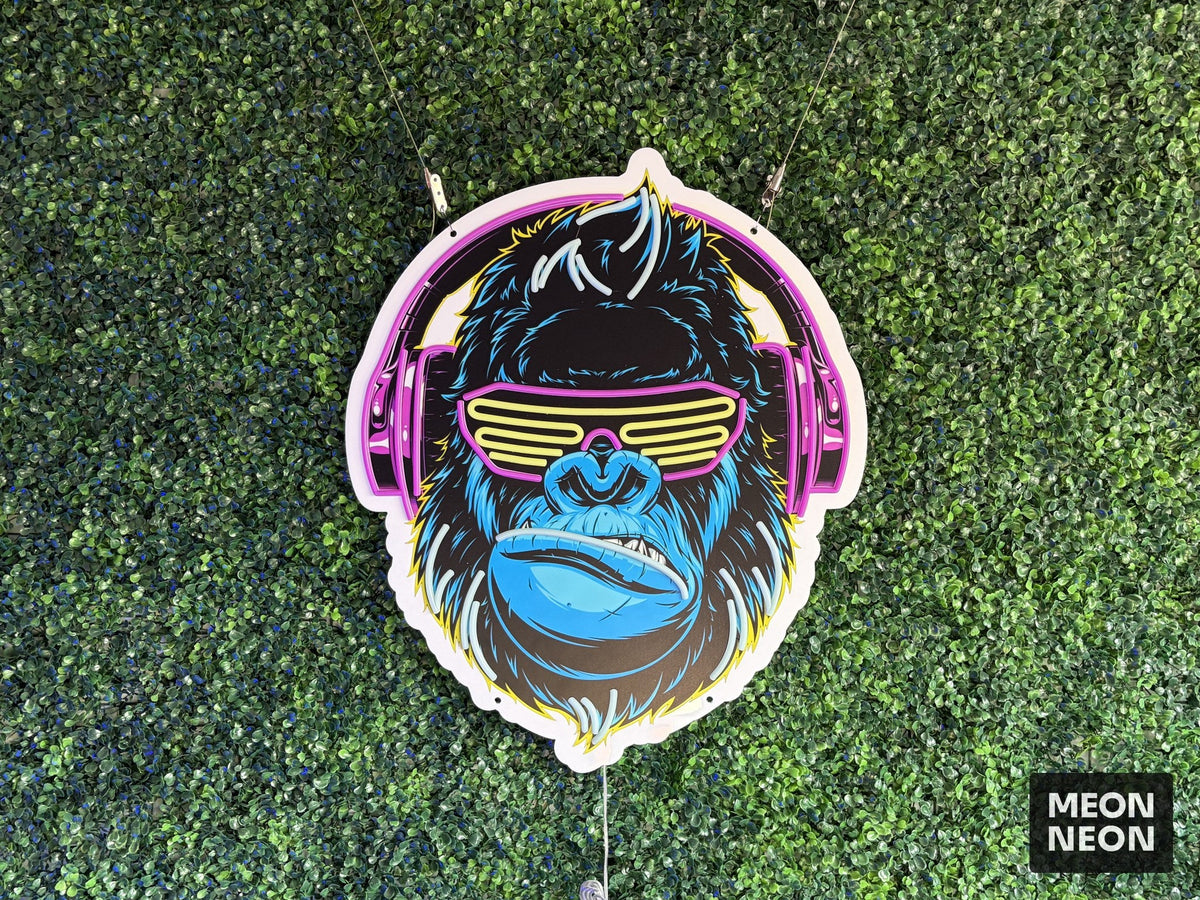 Cyberpunk Monkey LED Neon Sign | Gaming Wall Art