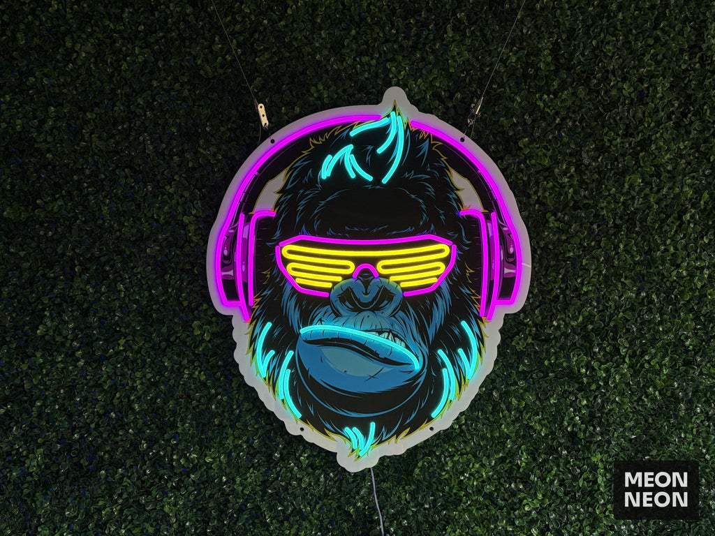 Cyberpunk Monkey LED Neon Sign | Gaming Wall Art
