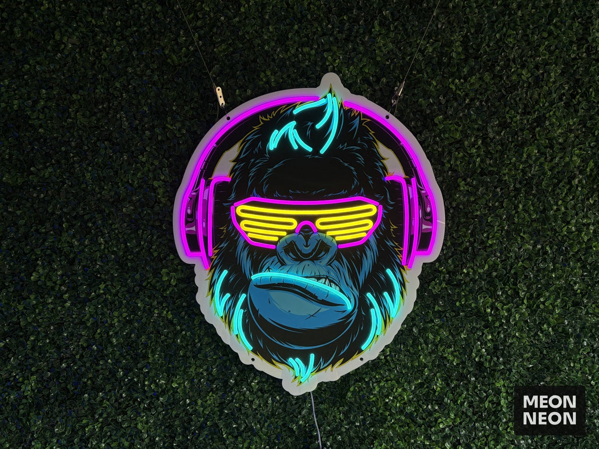 Cyberpunk Monkey LED Neon Sign | Gaming Wall Art