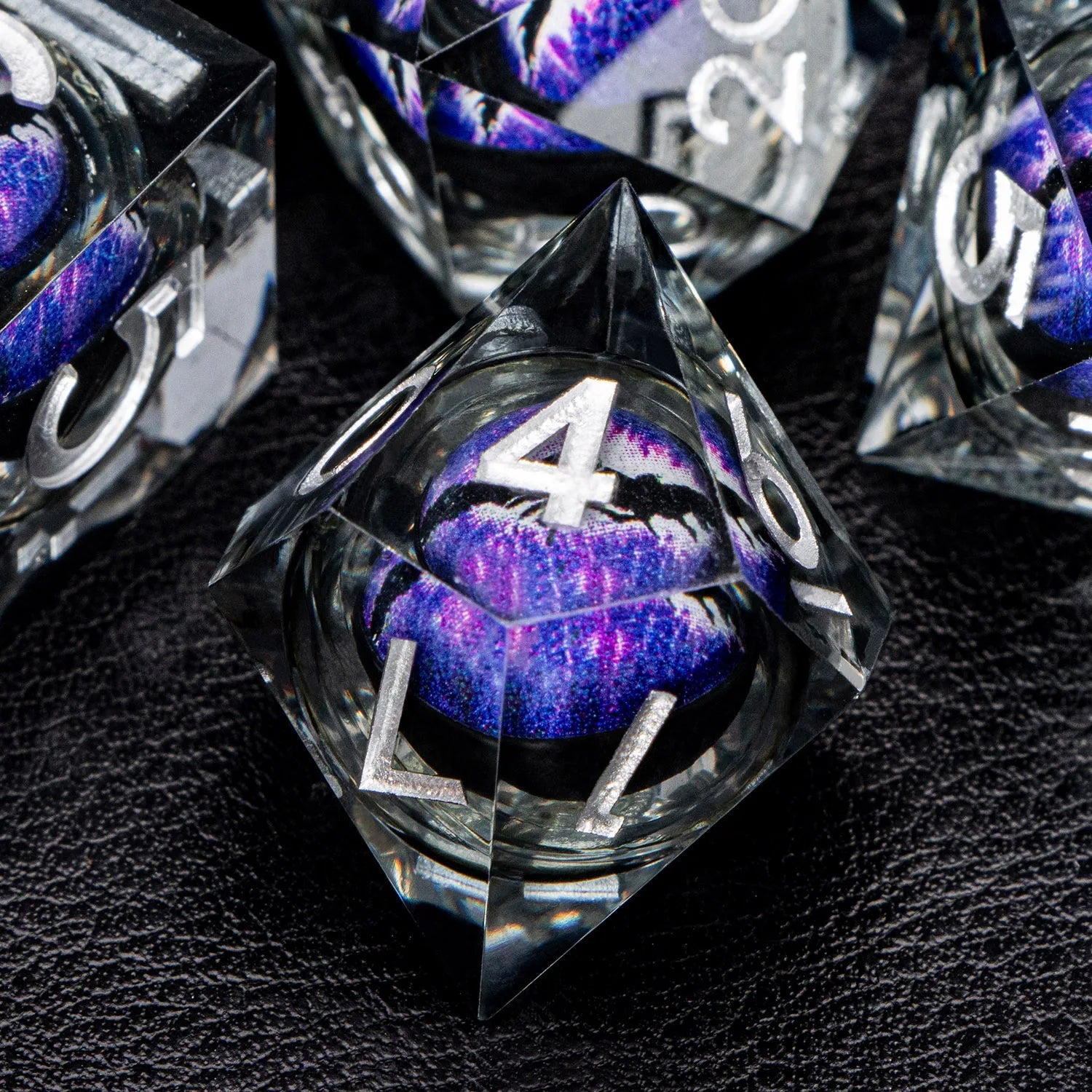 D and D Liquid Flow Core Eye Resin Dice Ring Dice Set Dnd Dungeon and Dragon Pathfinder Role Playing Games Dice D&D Black Dice