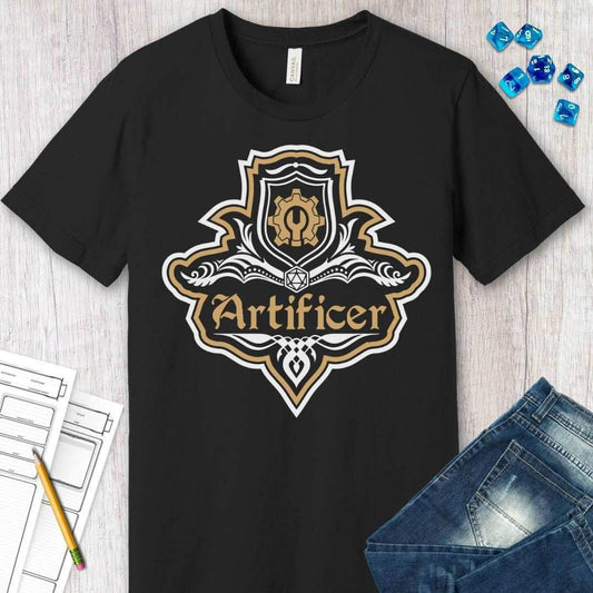 D&D Artificer Class Fancy Emblem T-Shirt - Dark Chocolate / S