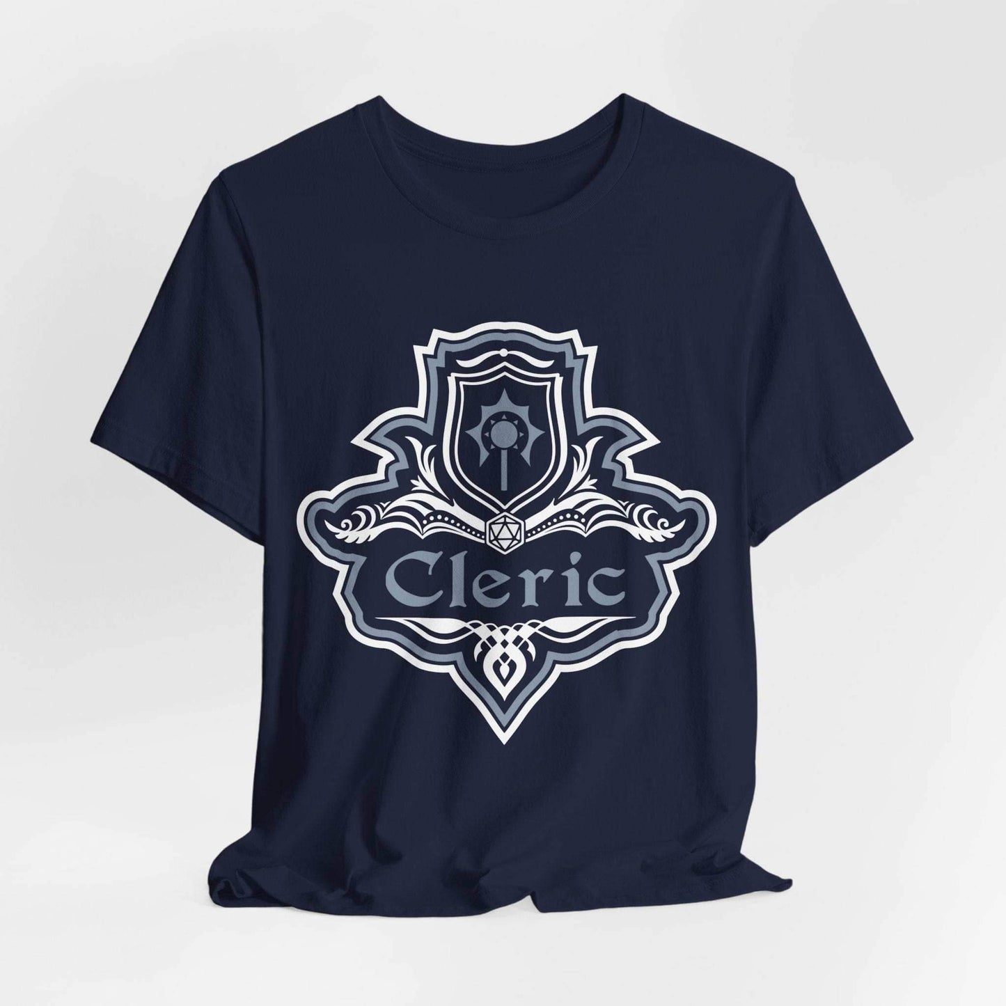 D&D Cleric Class Fancy Emblem T-Shirt - Navy / S