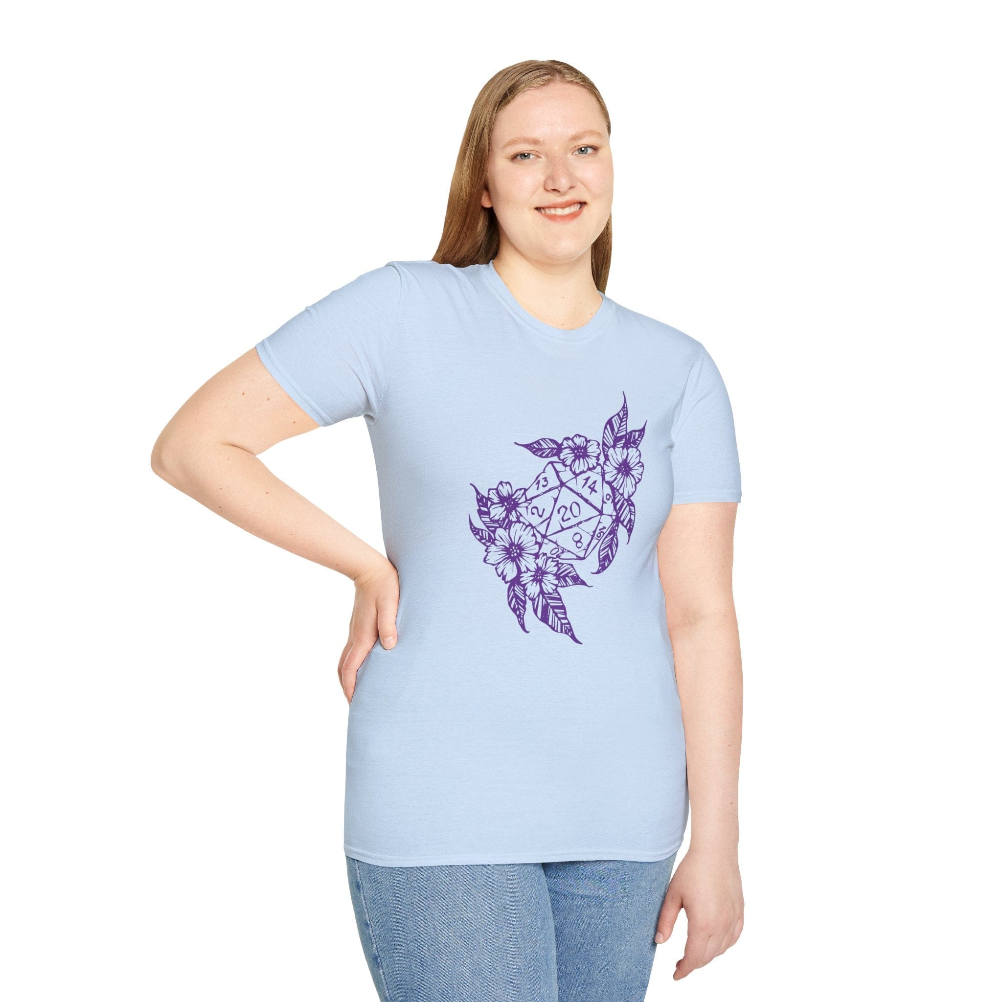 D&D D20 Dice Flower T-Shirt