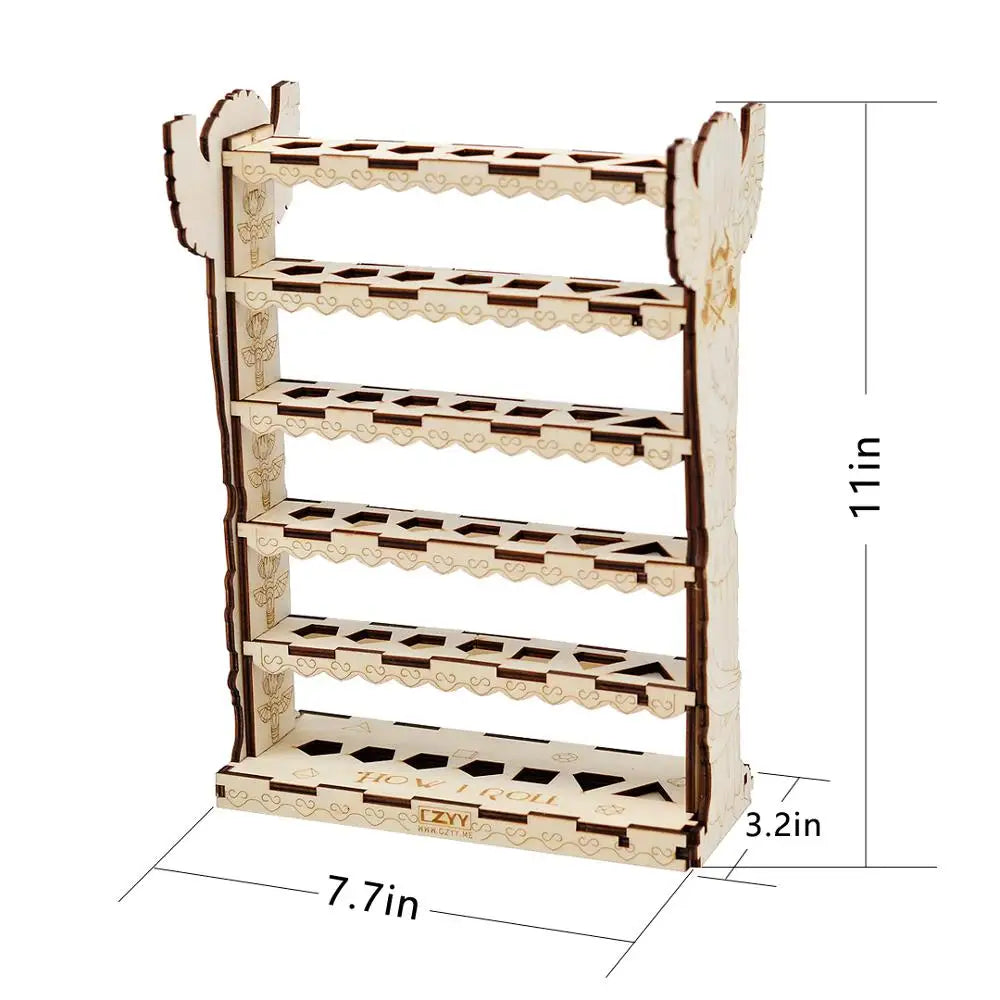 D&D Dice Display Stand Wood Tauren Totem Pole Design Vertical Dice Display Shelf Perfect for Dice Collectors