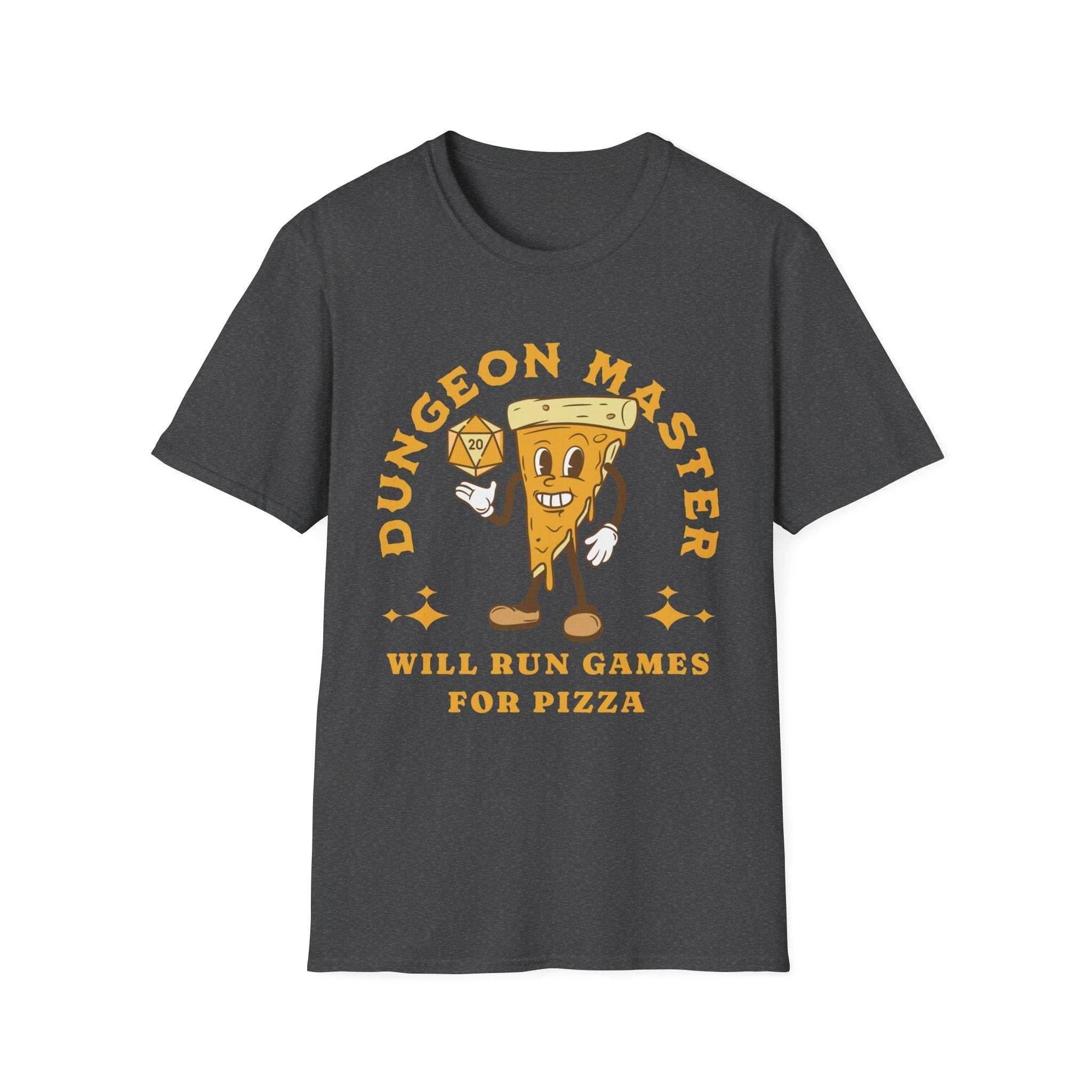 D&D Dungeon Master for Pizza T-Shirt - Dark Heather / S