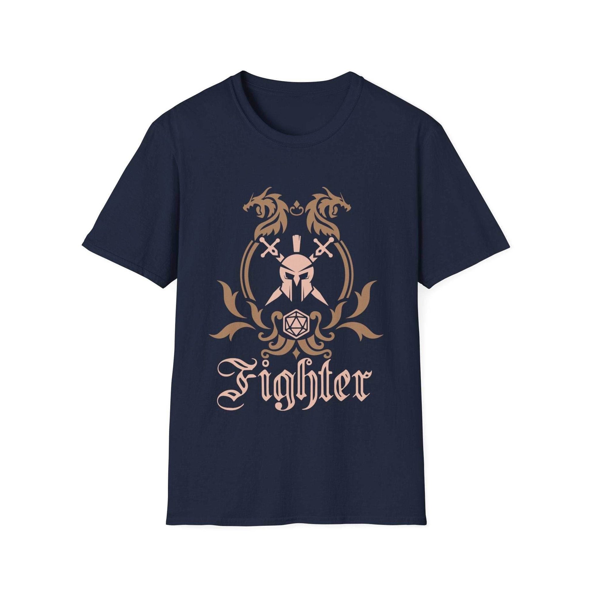 D&D Fighter Class Emblem T-Shirt - Navy / S