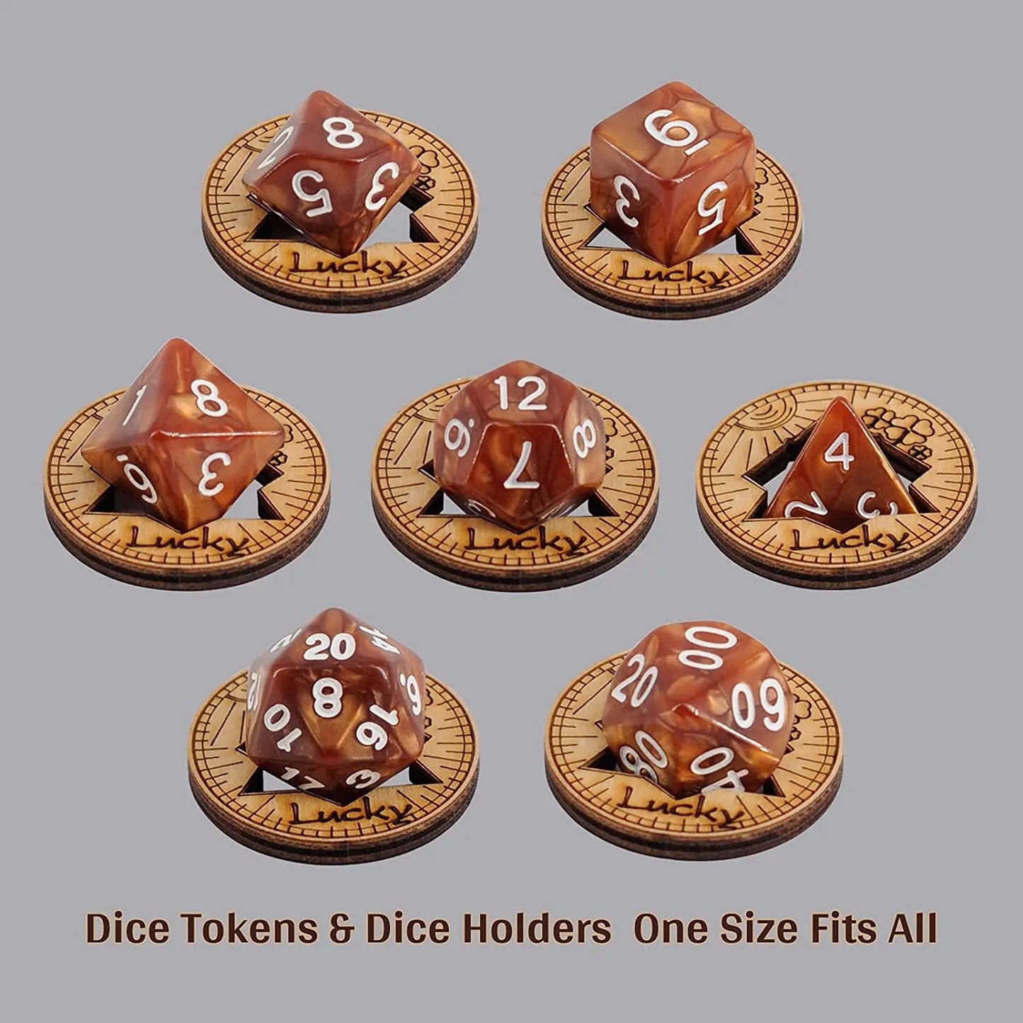 D&D Inspiration Coin Tokens Laser Cut Wood Carved with Dragon & Ship Rudder (Set of 9) Board Games for Adults