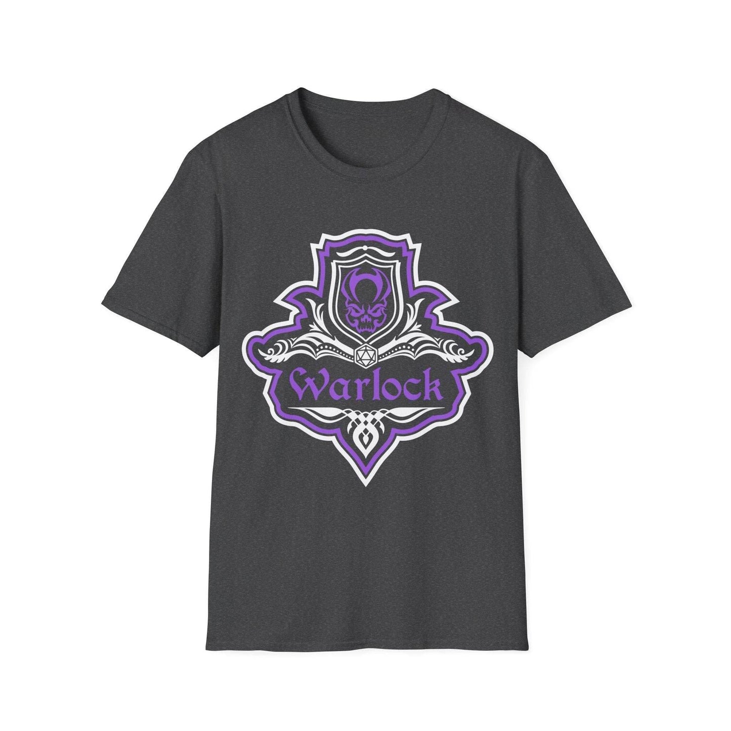 D&D Warlock Class Fancy Emblem T-Shirt - Dark Heather / S