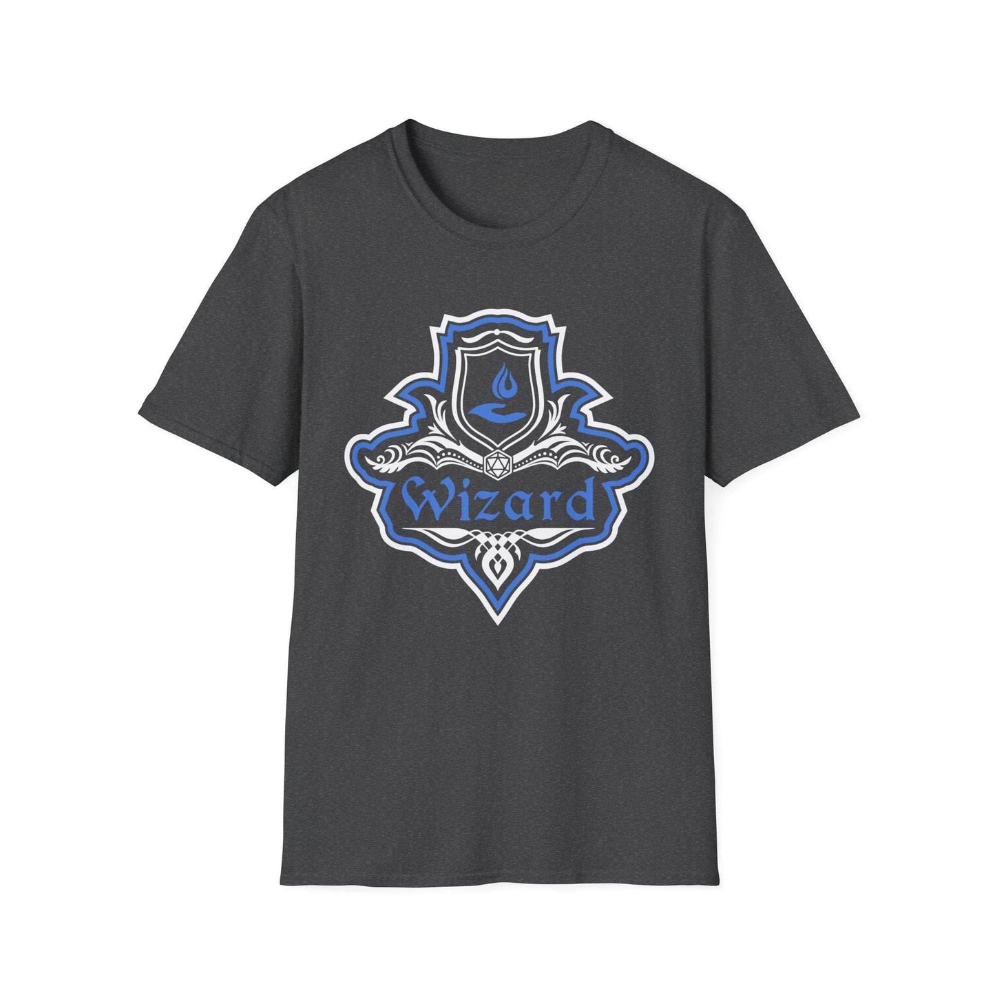 D&D Wizard Class Fancy Emblem T-Shirt - Dark Heather / S