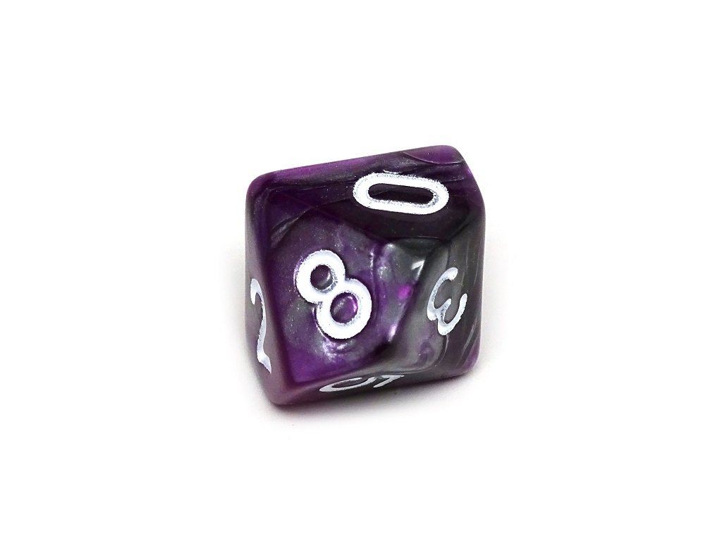 D10 Pack - Ten Count Pack of Purple and Grey Granite 10 Sided Dice