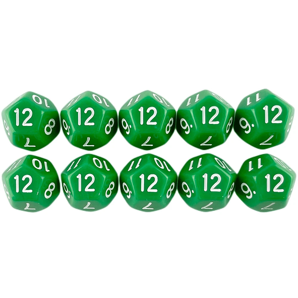 D12 Polyhedral Dice 17.7mm TRPG DND Digital Dice Game Set 12 Sides 10Pcs for Board Game