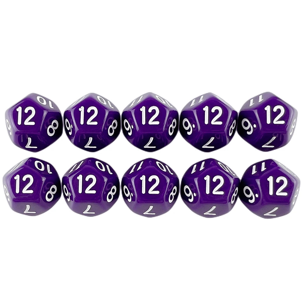 D12 Polyhedral Dice 17.7mm TRPG DND Digital Dice Game Set 12 Sides 10Pcs for Board Game