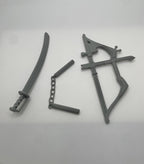 Vintage Ninjor REPRO Weapons Bow Sword Nunchucks MOTU Masters of the Universe