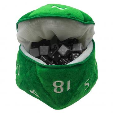 D20 Plush Dice Bag - Green