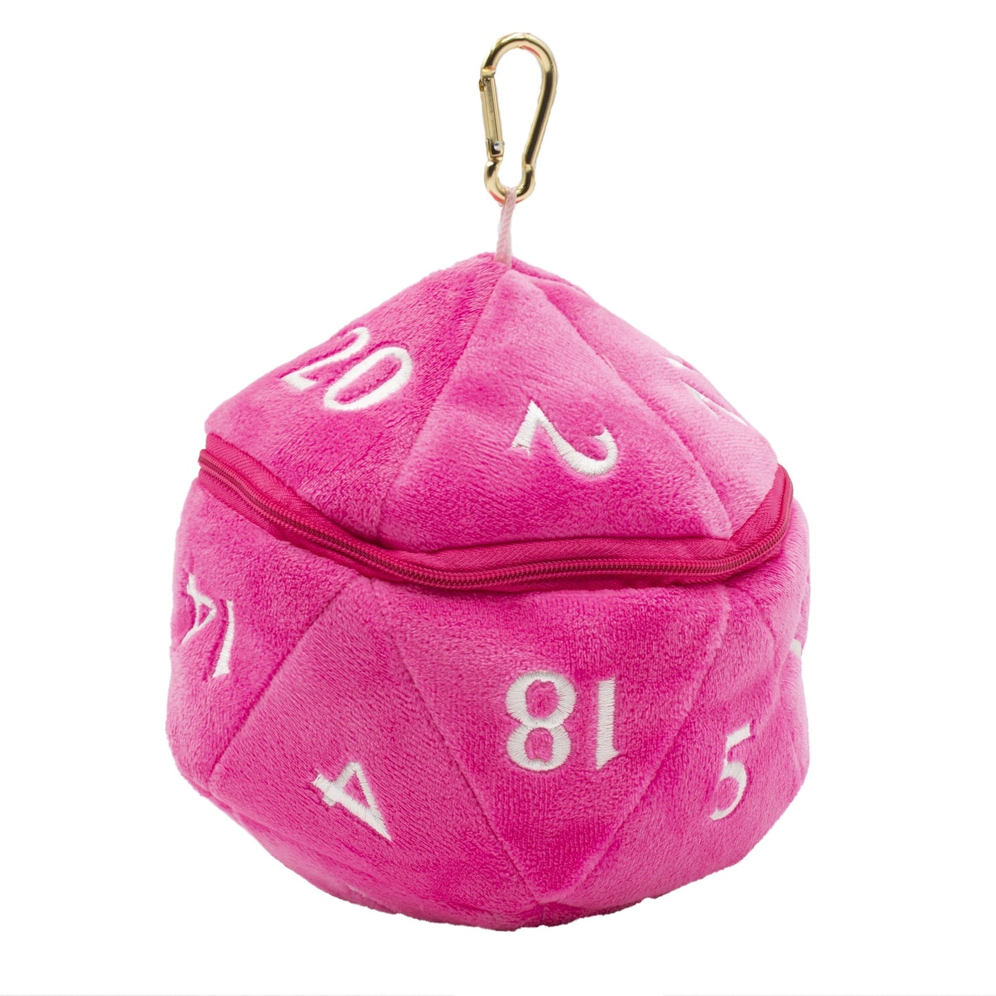 D20 Plush Dice Bag - Hot Pink