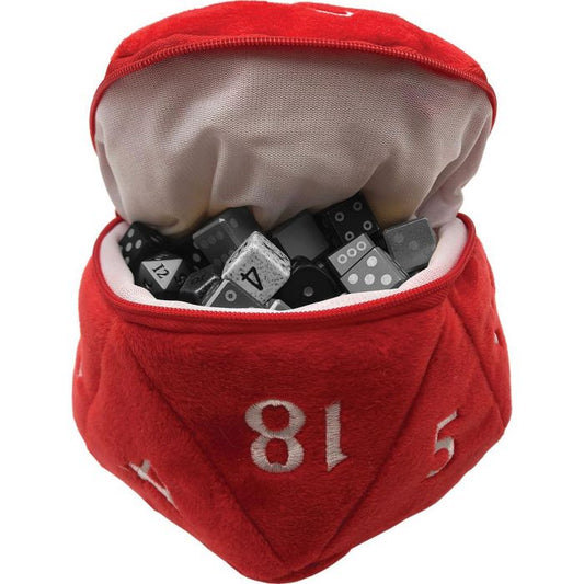 D20 Plush Dice Bag - Red